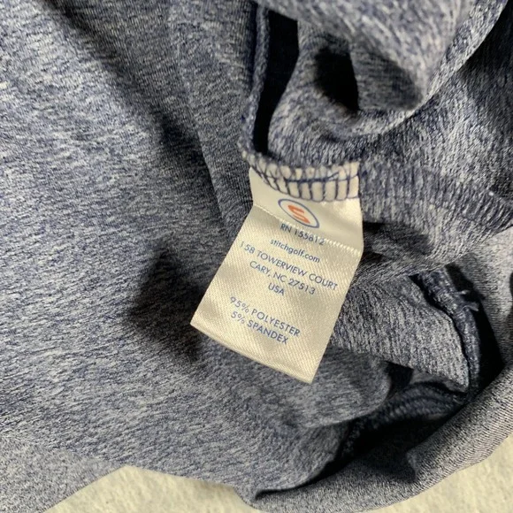 Stitch Sweater Mens XL Blue Heather Quarter Zip Golf Pullover Performance - Picture 10 of 12